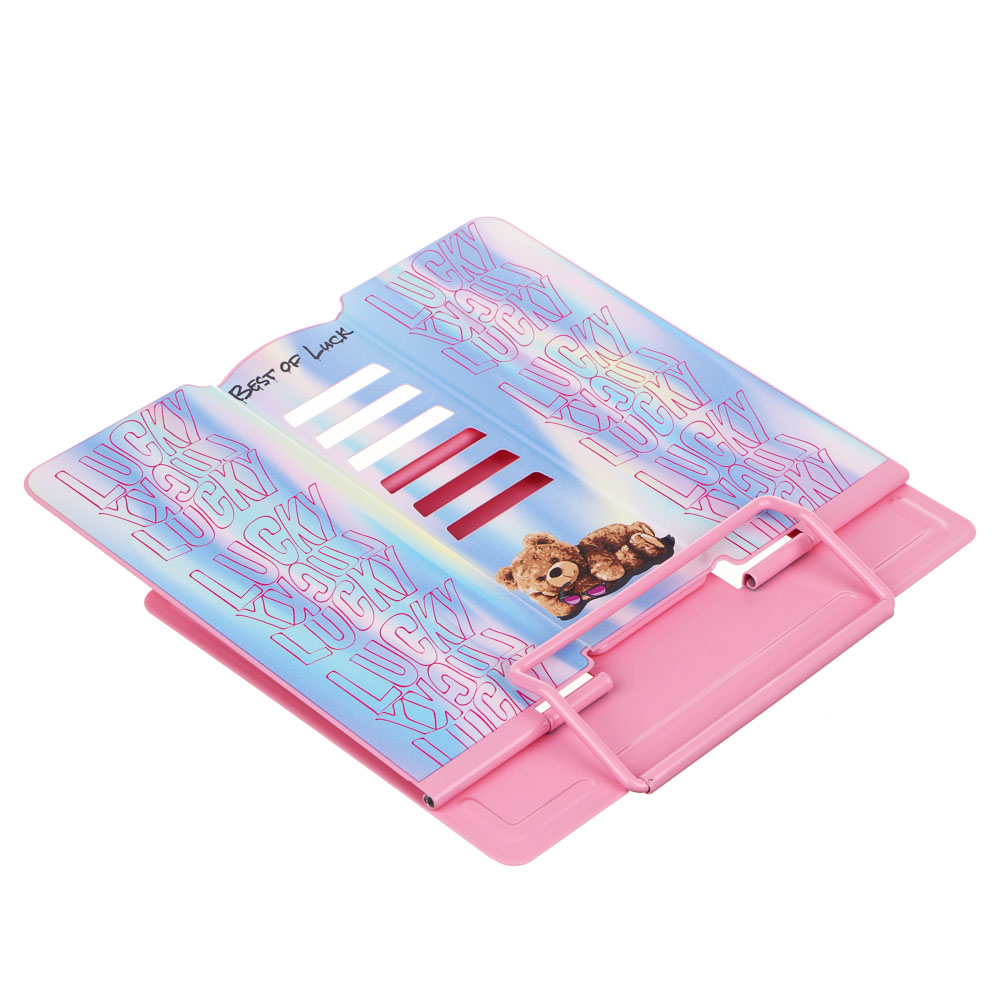 СЧАСТЛИВЫЙ МИШКА Подставка для книг, для А5, 21х16,5х19см, металл с цв.печатью, пакет, арт.№ 234-057