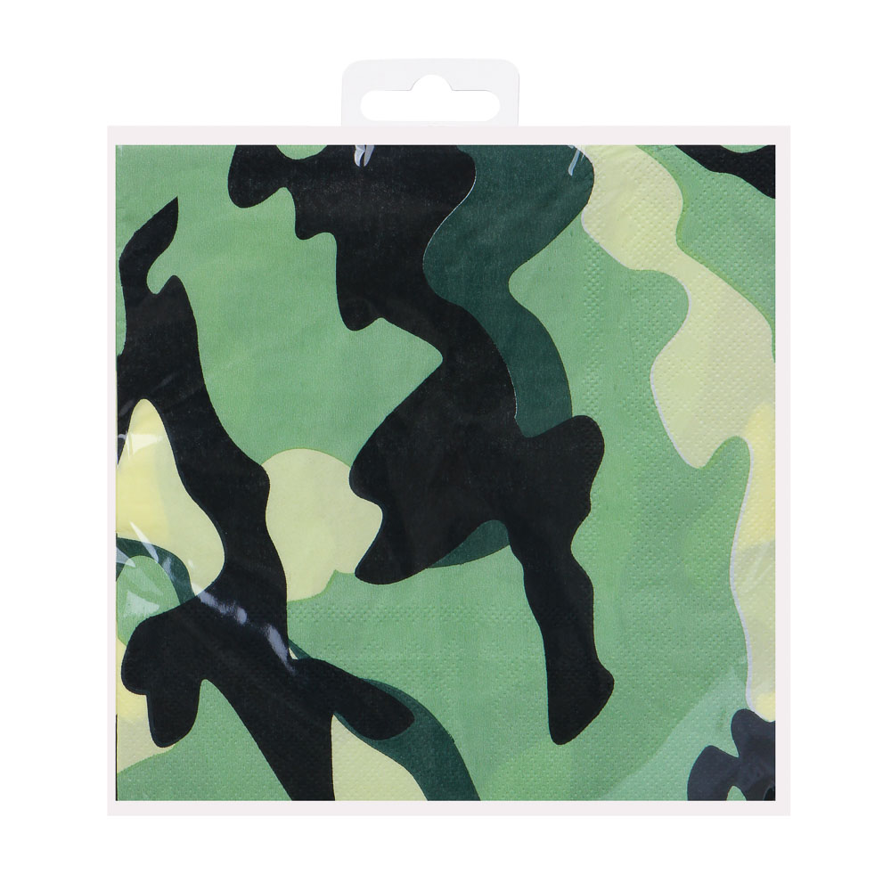 Салфетки бумажные 12шт, камуфляж, 33х33см, праздничные, Арт 23/23, арт.№ 530-344