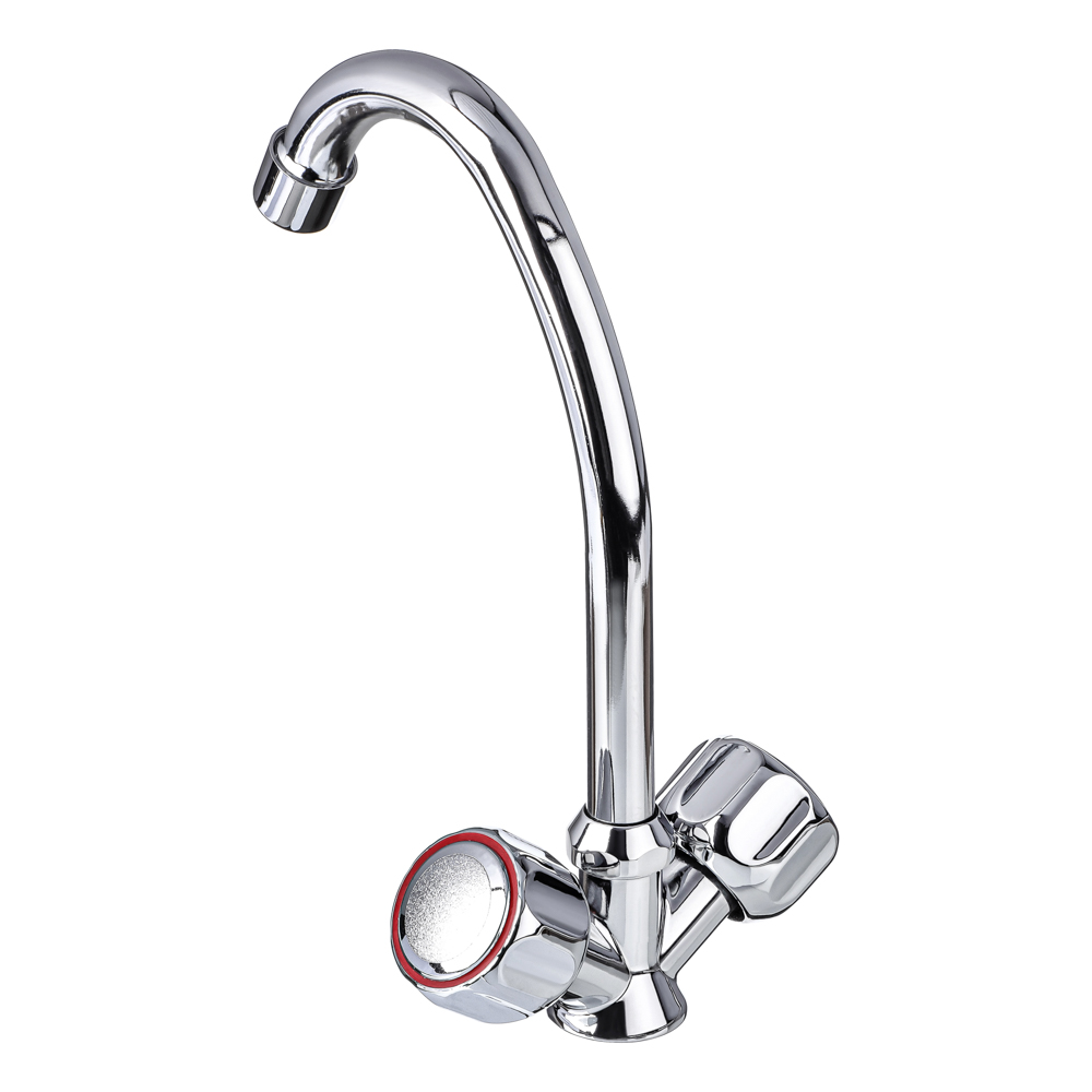 СоюзКран Смеситель для кухни, поворотный излив 20см, керам. кран-буксы 1/2, хром, цинк, SK01-T213, арт.№ 567-071