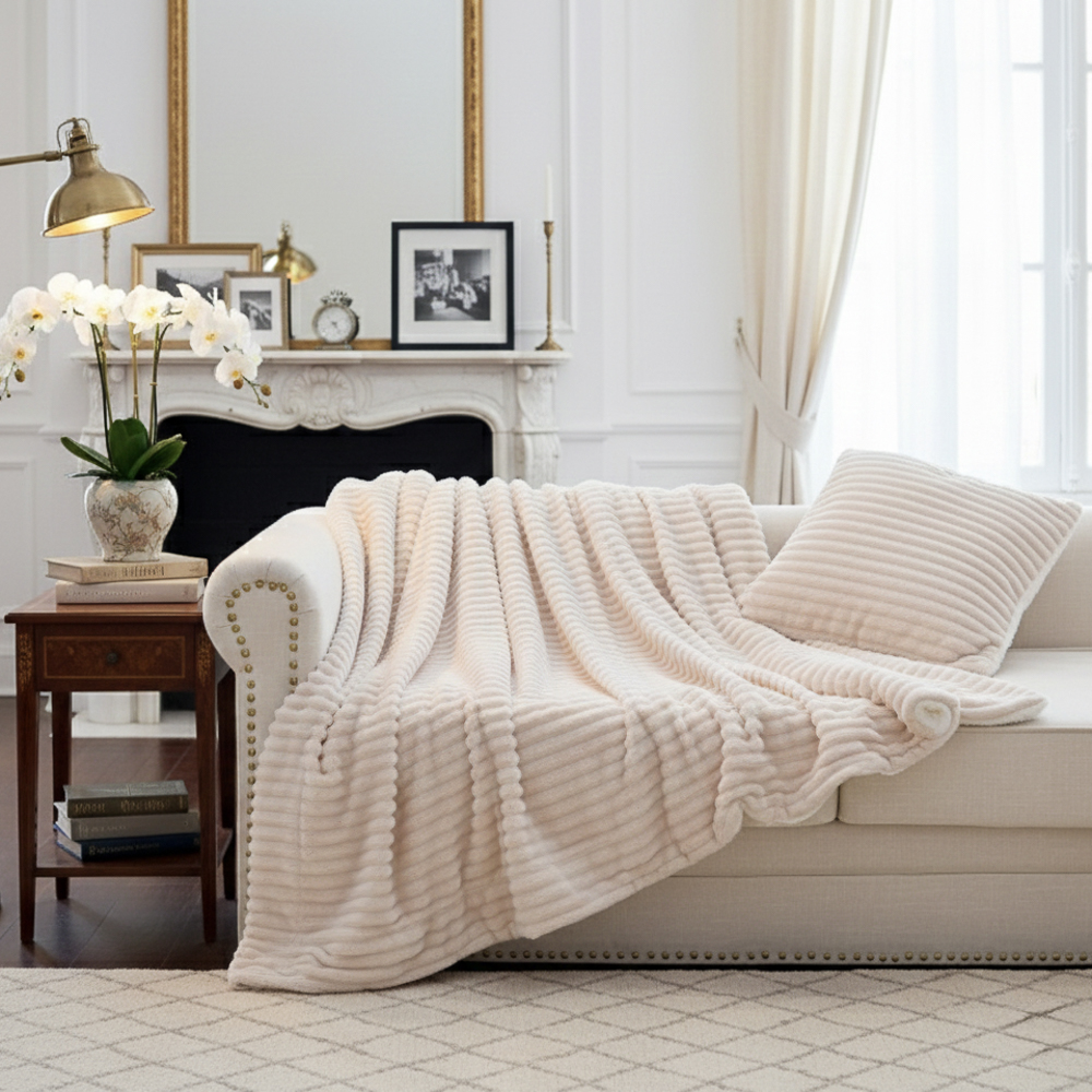 Плед тм PROVANCE Сенса полоска, 180х200см, 240 г/м2, 100% полиэстер, 4 цвета, арт.№ 486-237