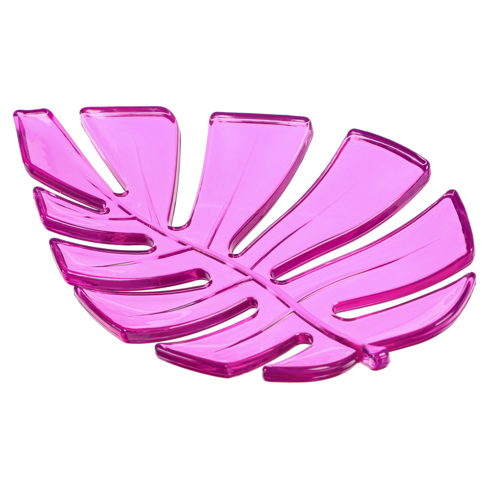 VETTA Мыльница гибкая "Лист папоротника", ПВХ, 14,5x9,5см, 3 цвета, арт.№ 463-356