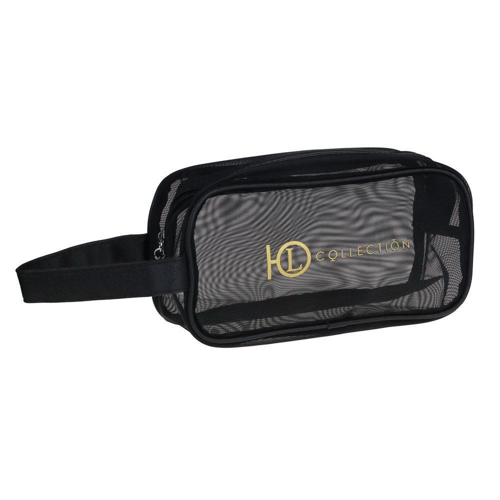 ЮL Косметичка 23x12x9см, ПВХ, ПУ, черная, арт.№ 364-250