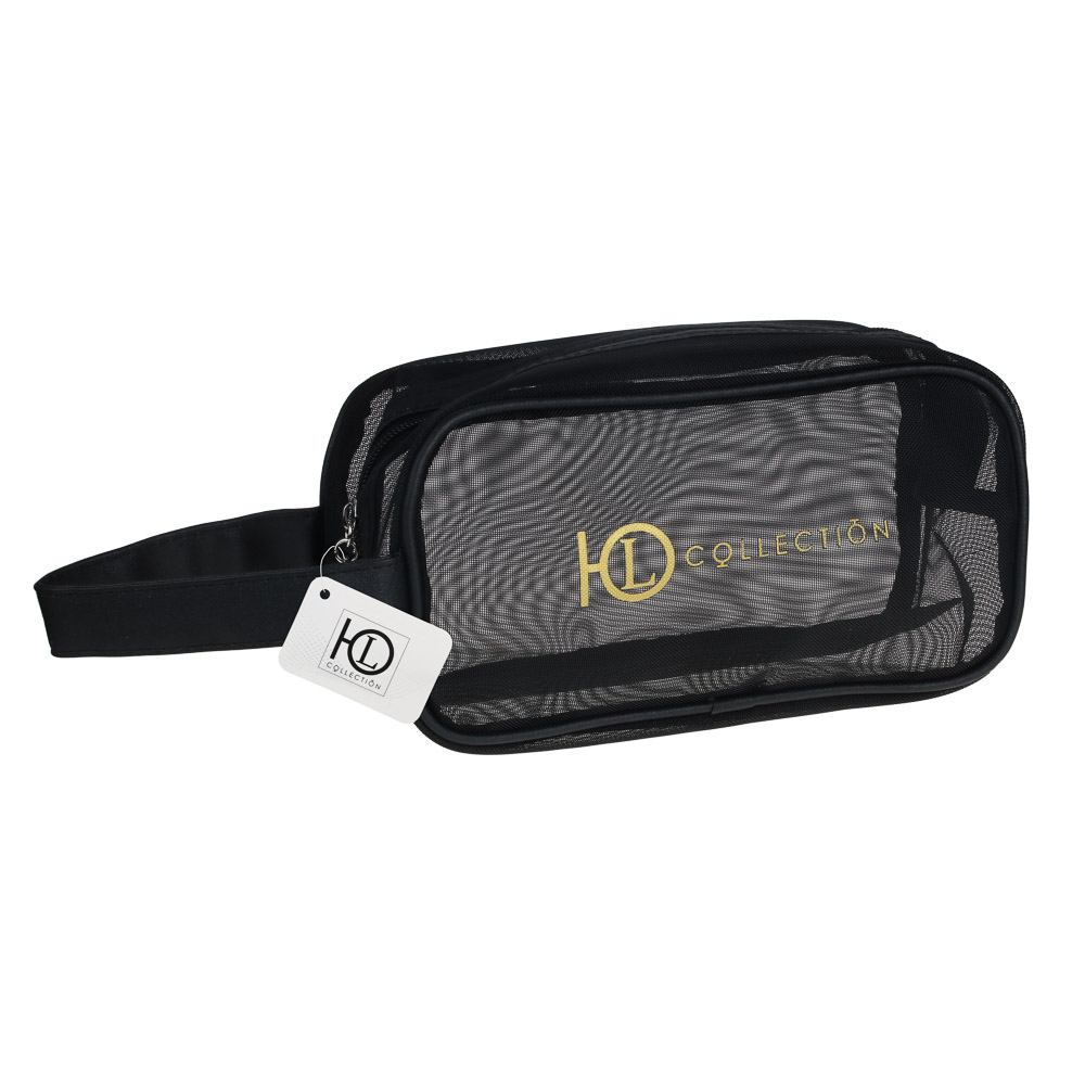 ЮL Косметичка 23x12x9см, ПВХ, ПУ, черная, арт.№ 364-250