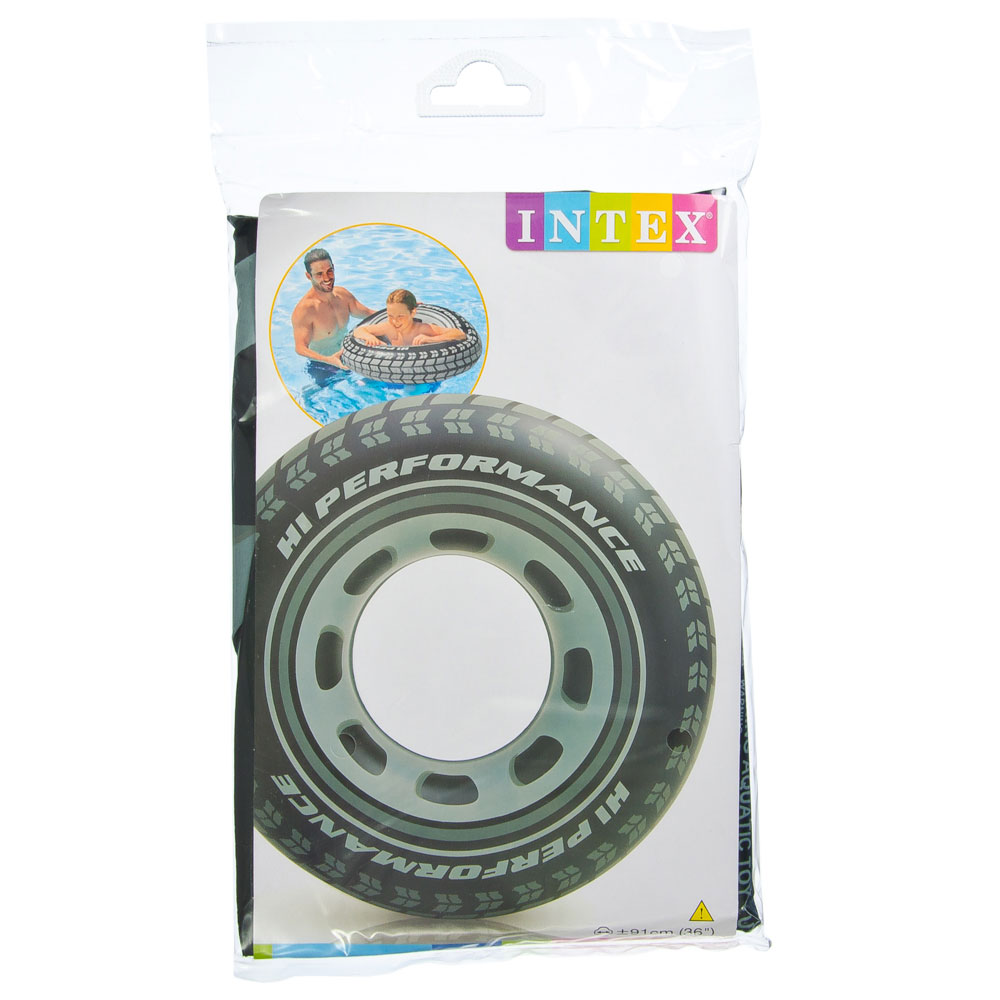 Круг надувной тм INTEX Шина 91см, от 9 лет, 59252NP, арт.№ 359-214