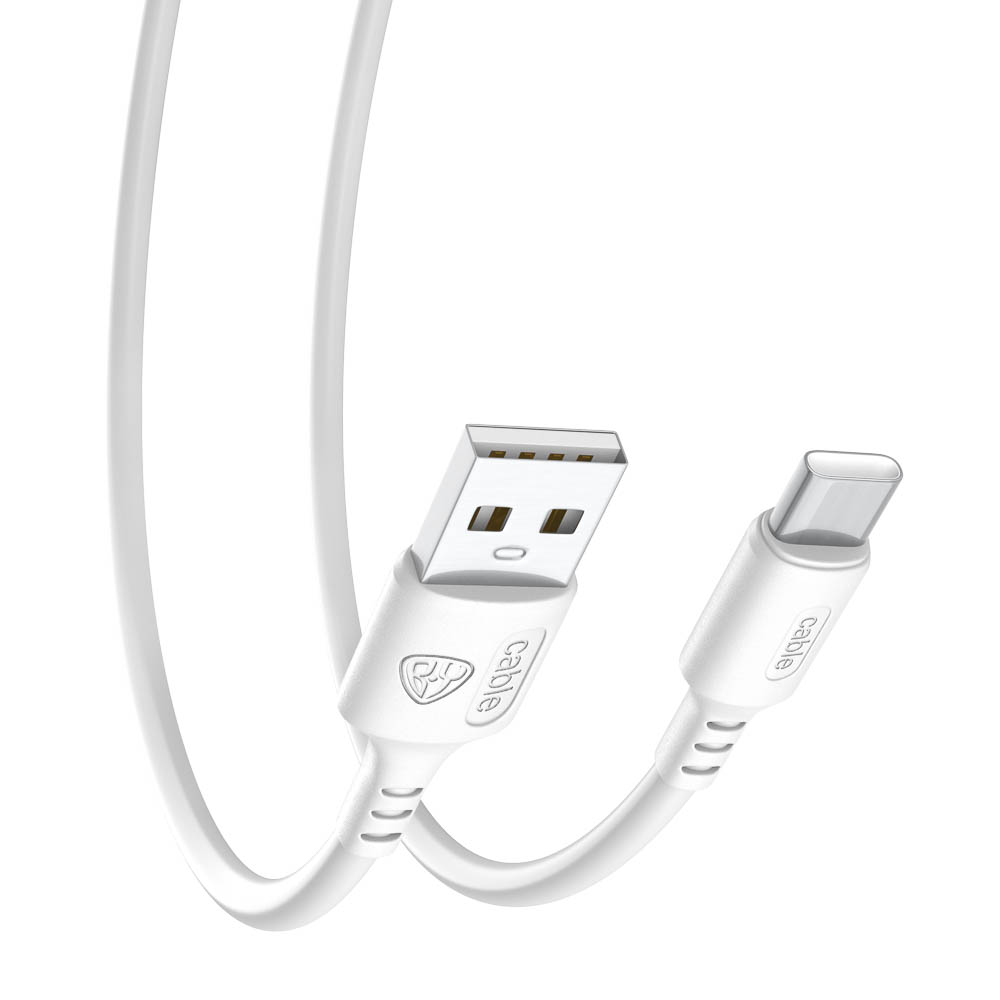 Кабель для зарядки USB(A)-Type C BY Fusion, 18Вт, 1 м, 3A, TPE, белый, арт.№ 931-606