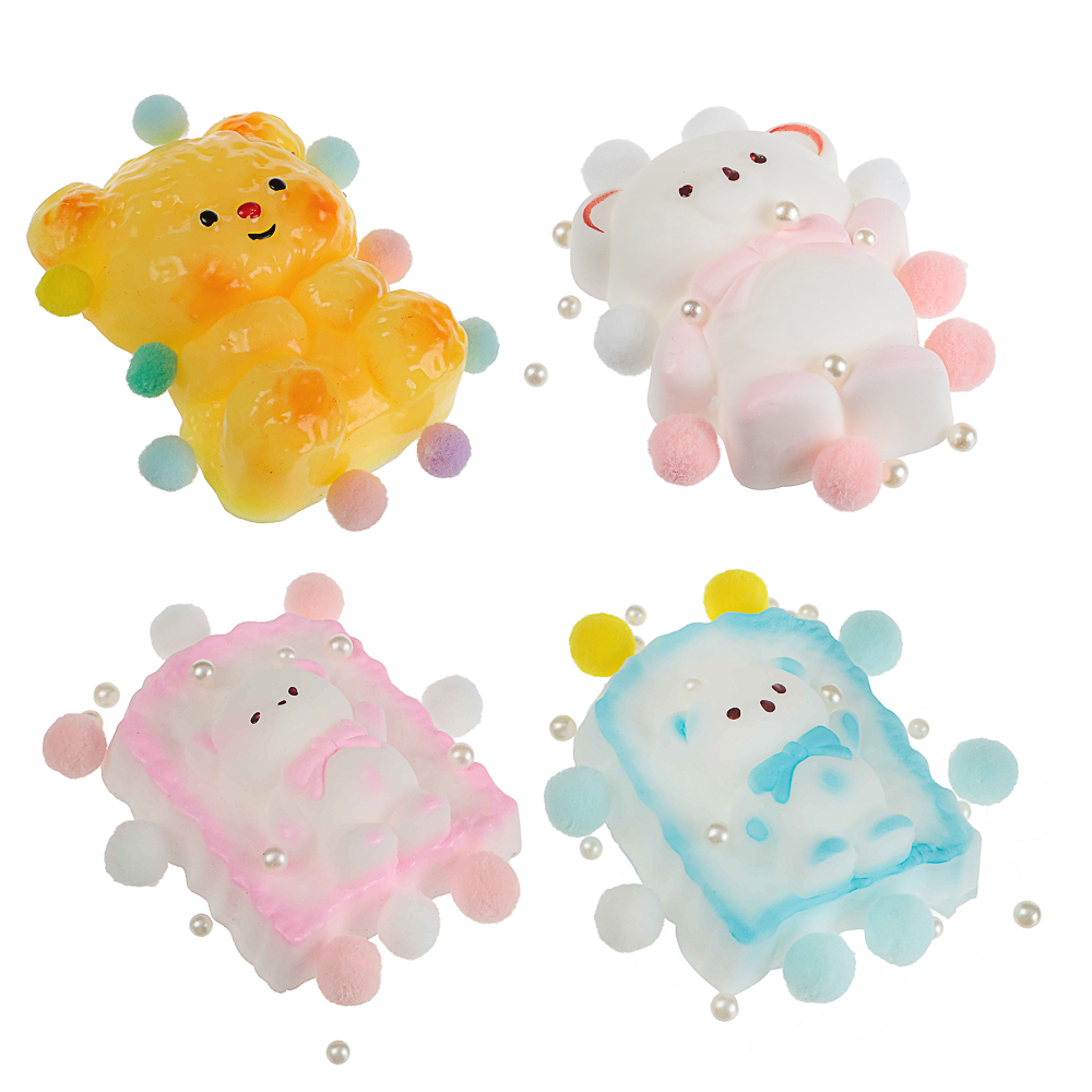 Антистресс сквиш-мялка "Медвежонок", TPR, 13,3х10,8х4,4см в ассортименте, арт.№ 297-152