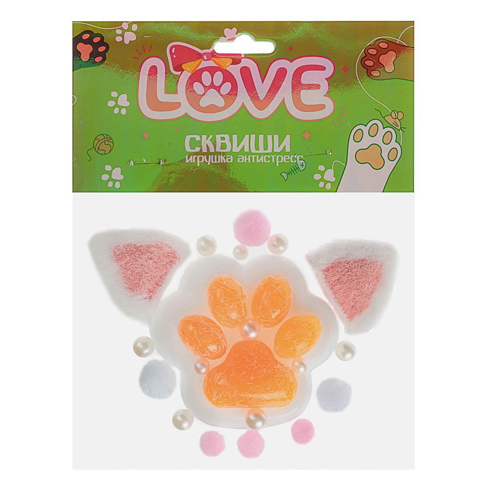 Антистресс сквиш-мялка "Лапки с ушками", TPR, 14,7х11,9х4,4см 4 дизайна, арт.№ 297-153