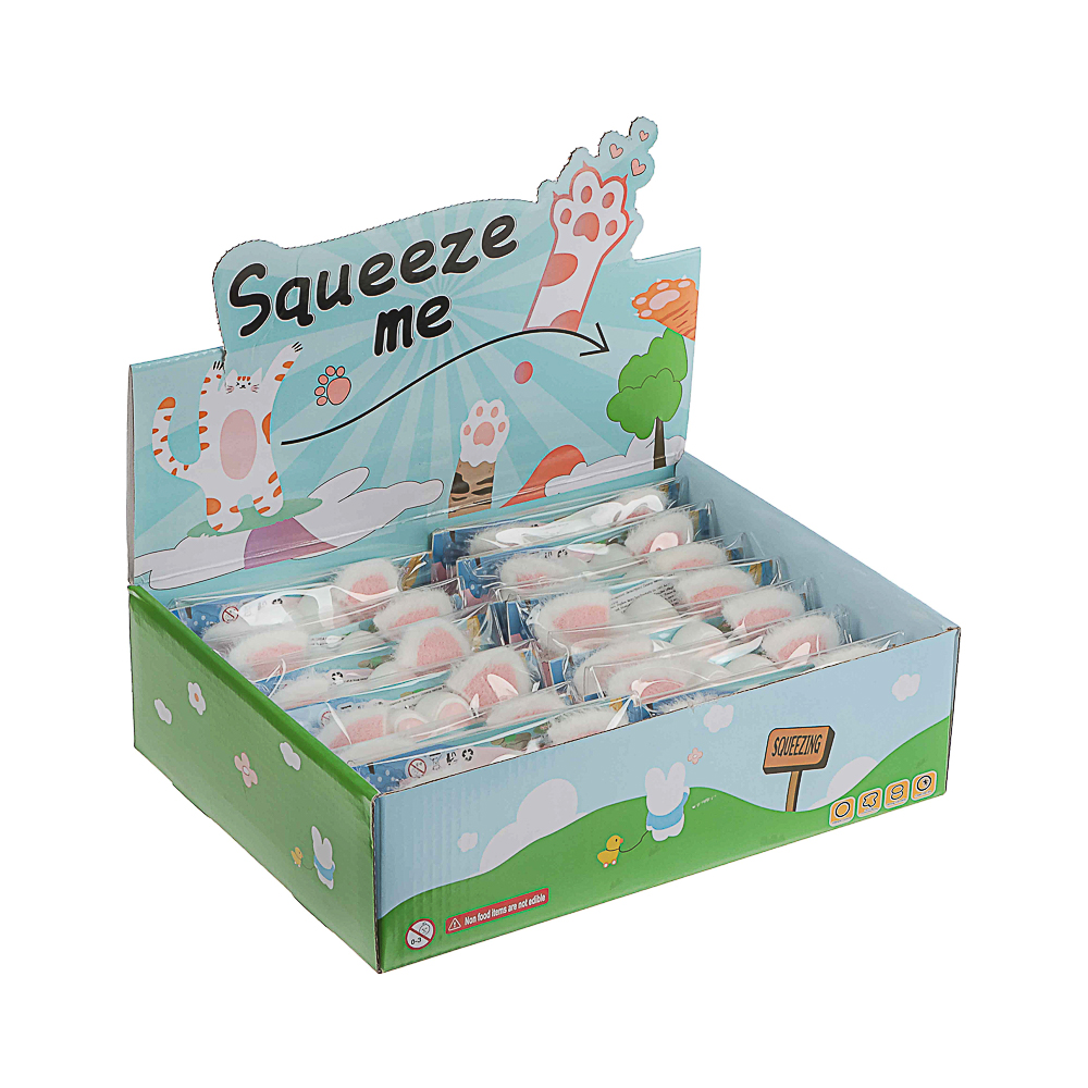 Антистресс сквиш-мялка "Лапки с ушками", TPR, 14,7х11,9х4,4см 4 дизайна, арт.№ 297-153