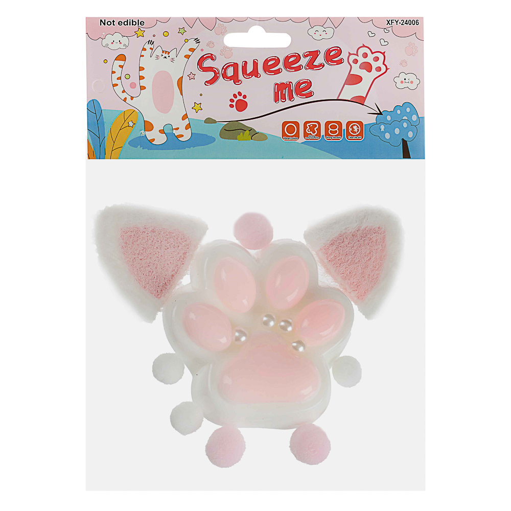 Антистресс сквиш-мялка "Лапки с ушками", TPR, 14,7х11,9х4,4см 4 дизайна, арт.№ 297-153