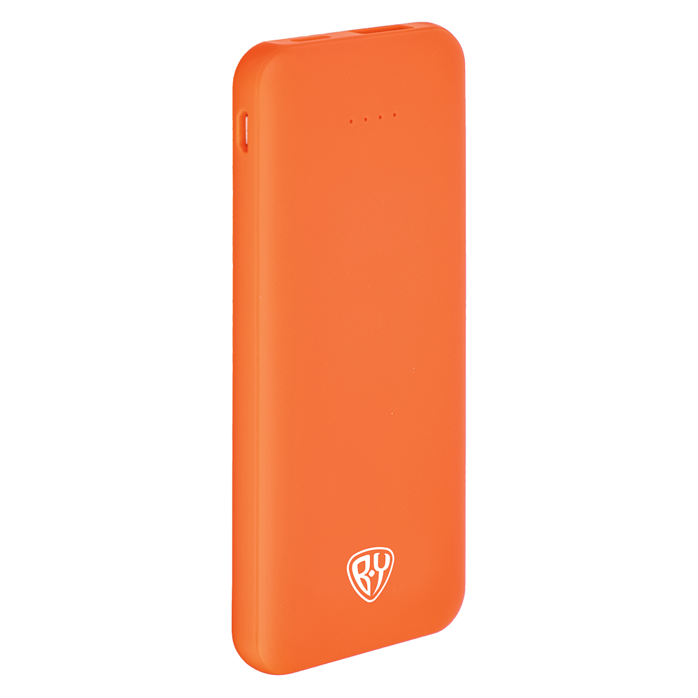 Аккумулятор мобильный BY 5000мАч, USB, 2А, прорезиненное покрытие, оранжевый, арт.№ 470-079