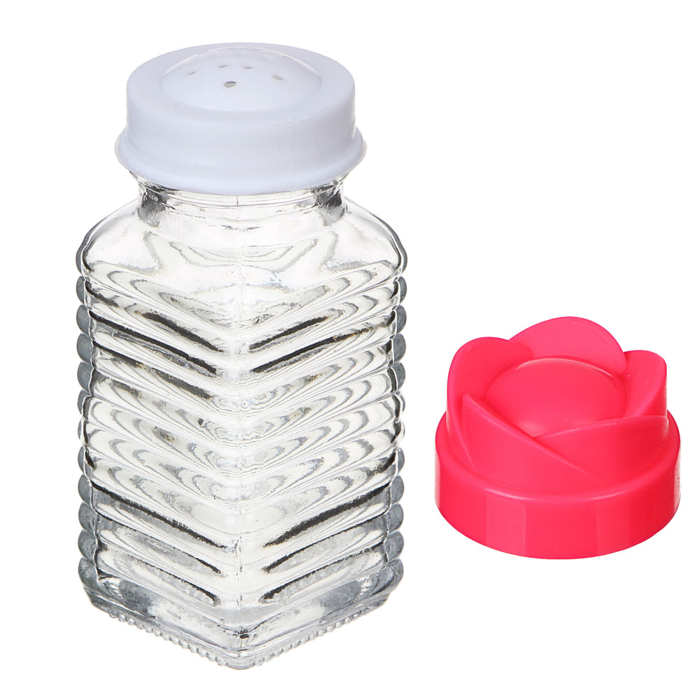 Солонка "Цветок", стекло, пластик, микс цветов, арт.№ 828-143