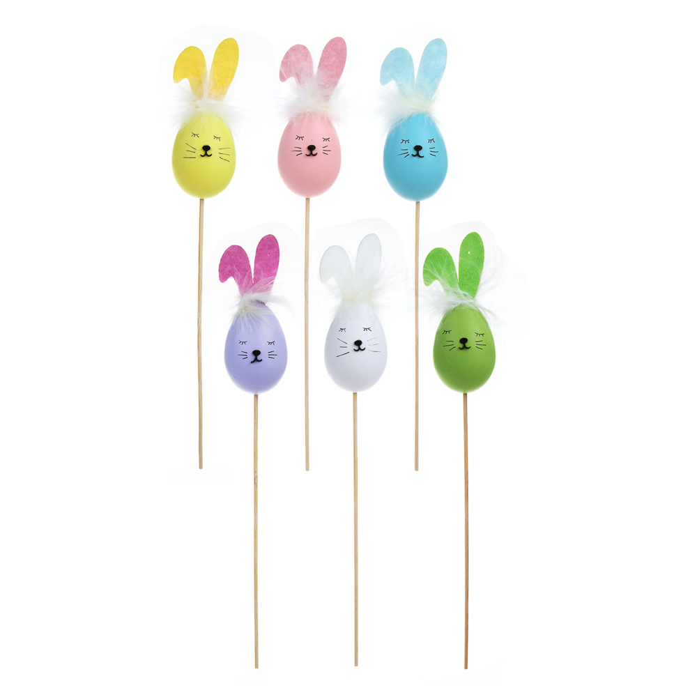 LADECOR Топпер заяц, пластик, 6 дизайнов, арт.№ 535-179