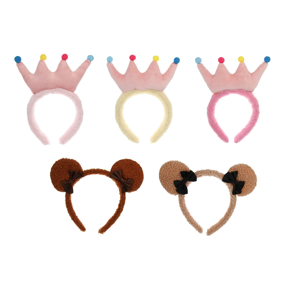 Ободок, 12,5 см, полиэстер, пластик, 5 дизайнов, арт.№ 585-064