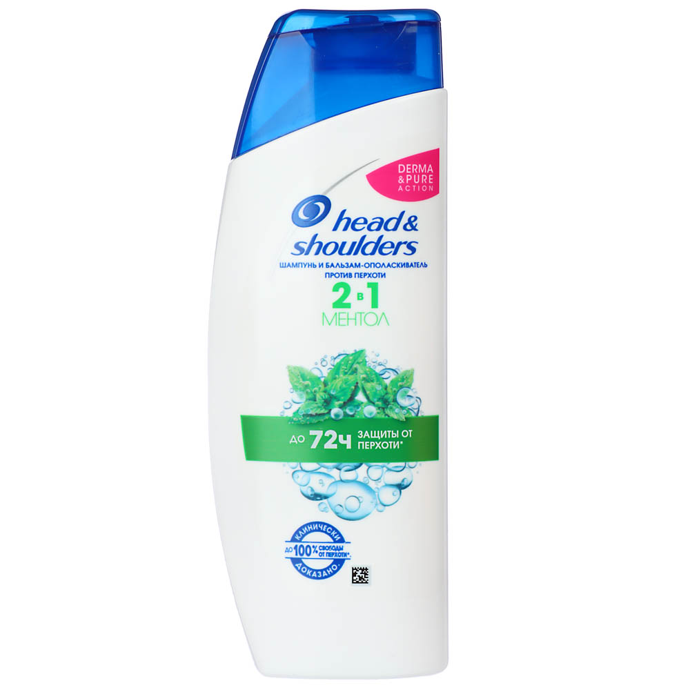 Шампунь для волос HEAD & SHOULDERS 2в1 Ментол, п/б, 200мл, арт.№ 974-032