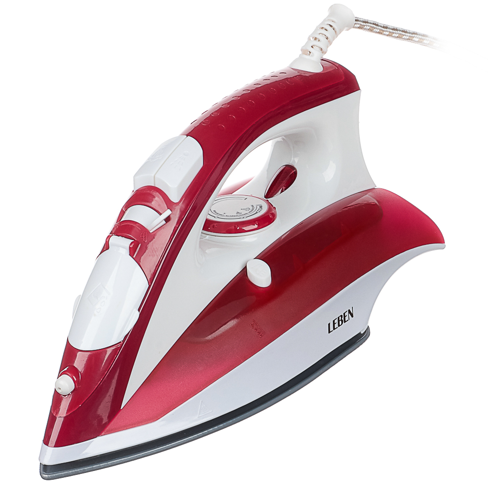 LEBEN Утюг с отпаривателем 2200 Вт, подошва - керамическое покрытие, ES-5198, арт.№ 249-017