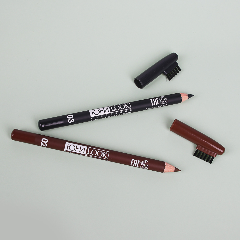 ЮНИLOOK Карандаш для бровей КБ-19, 1,3г, 3 тона, арт.№ 330-250