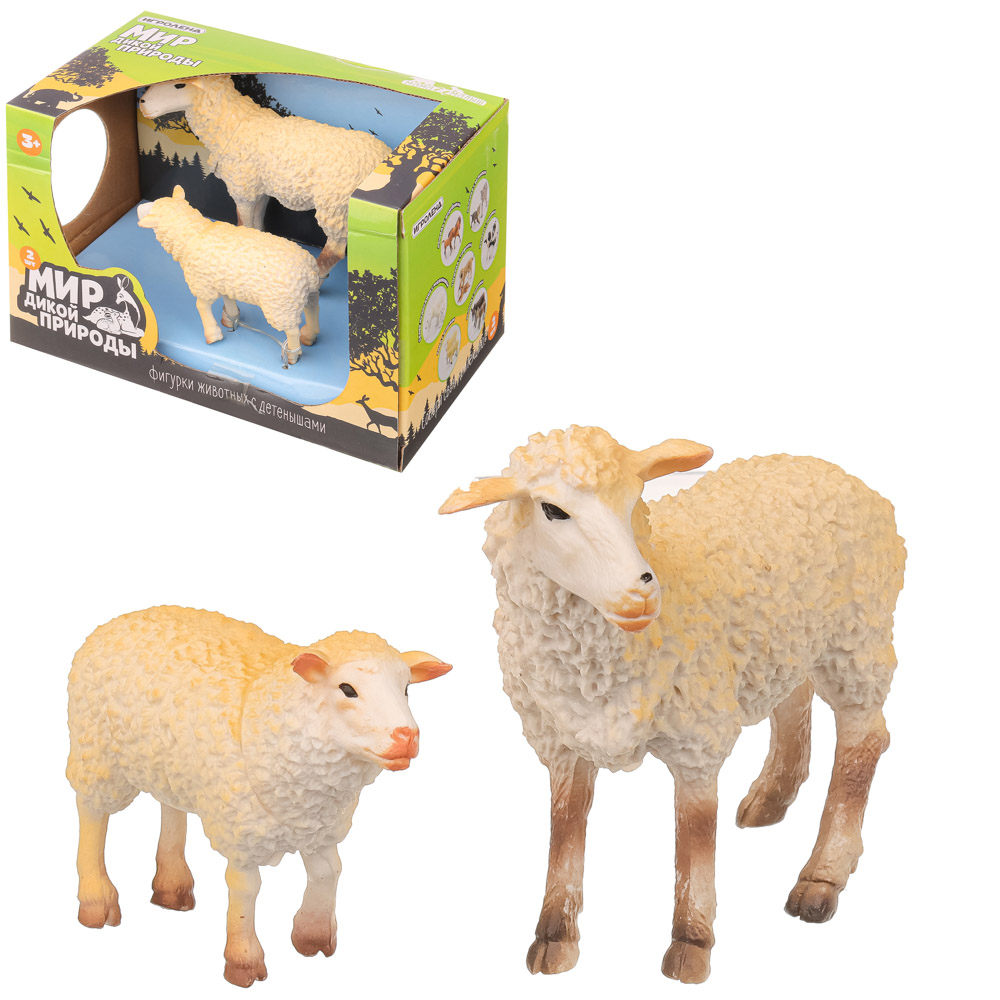 Игроленд Фигурки животных «Мир дикой природы» 2 шт., PVC, 15Х9Х9 см, 7 дизайнов, арт.№ 274-150