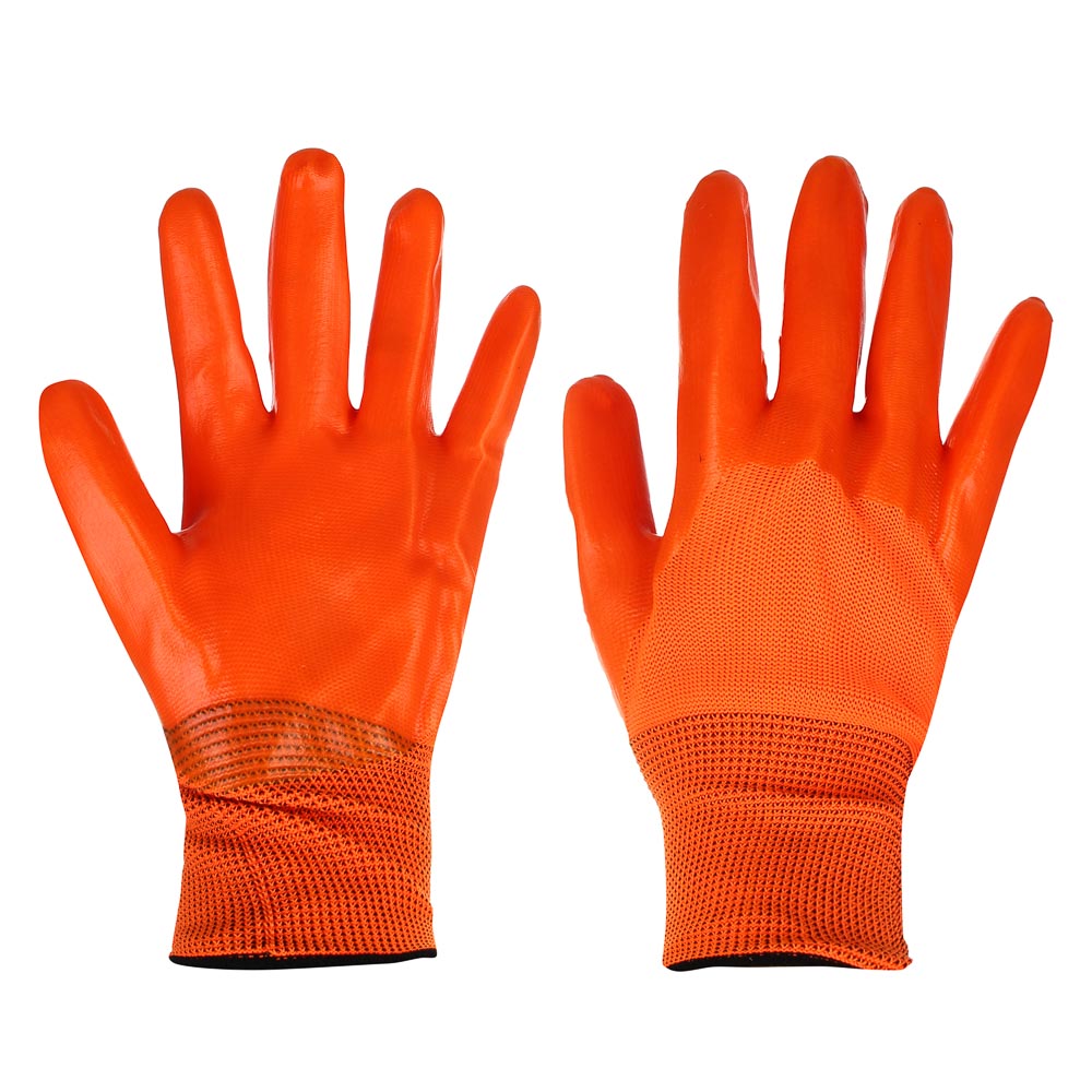 INBLOOM Перчатки садовые с ПВХ полуобливом, полиэстер, р.9, 25см, 75г, арт.№ 180-019