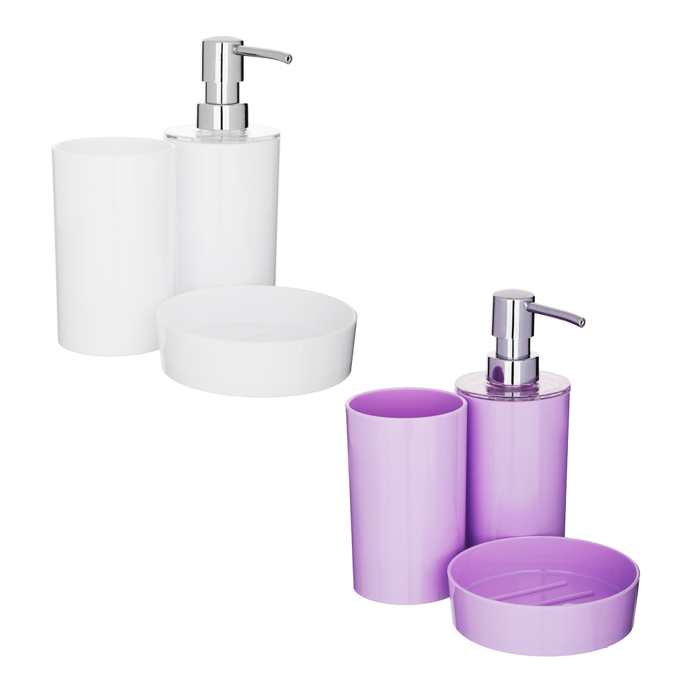 VETTA Набор для ванной "Глянец", 3 предмета, пластик, 2 цвета, арт.№ 463-982