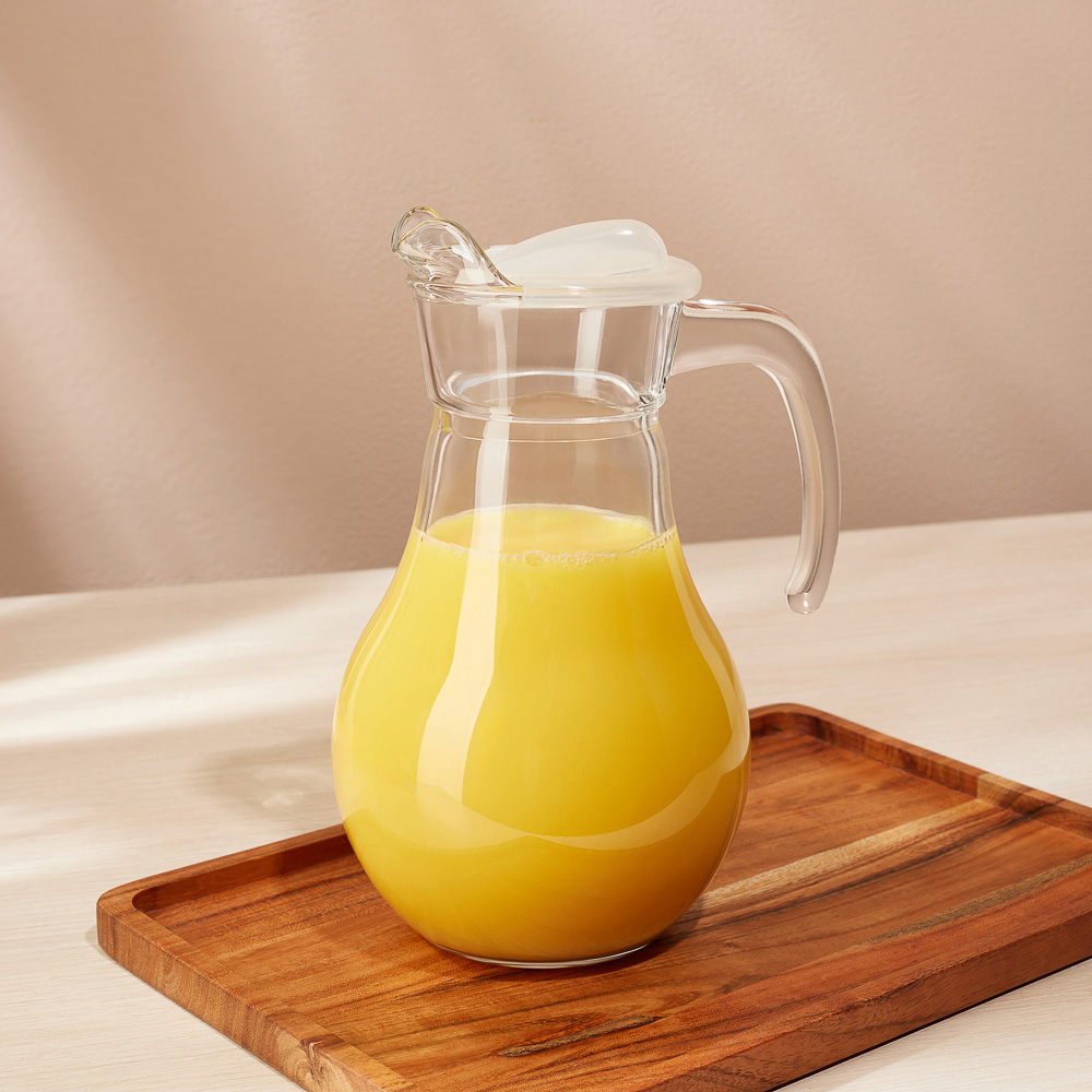 PASABAHCE Бистро Кувшин 1000 мл с прозрачной пластиковой крышкой, стекло, арт.№ 878-116
