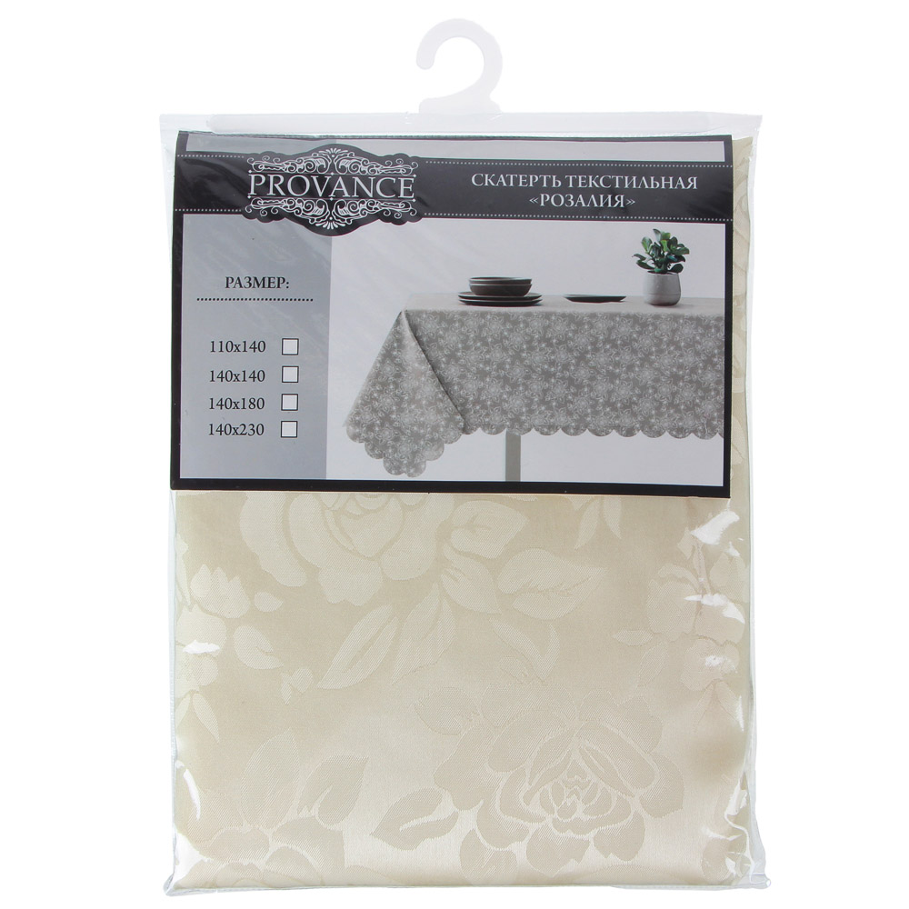 PROVANCE Скатерть текстильная "Розалия", 140x140см, 100% ПЭ, 2 цвета, арт.№ 435-075