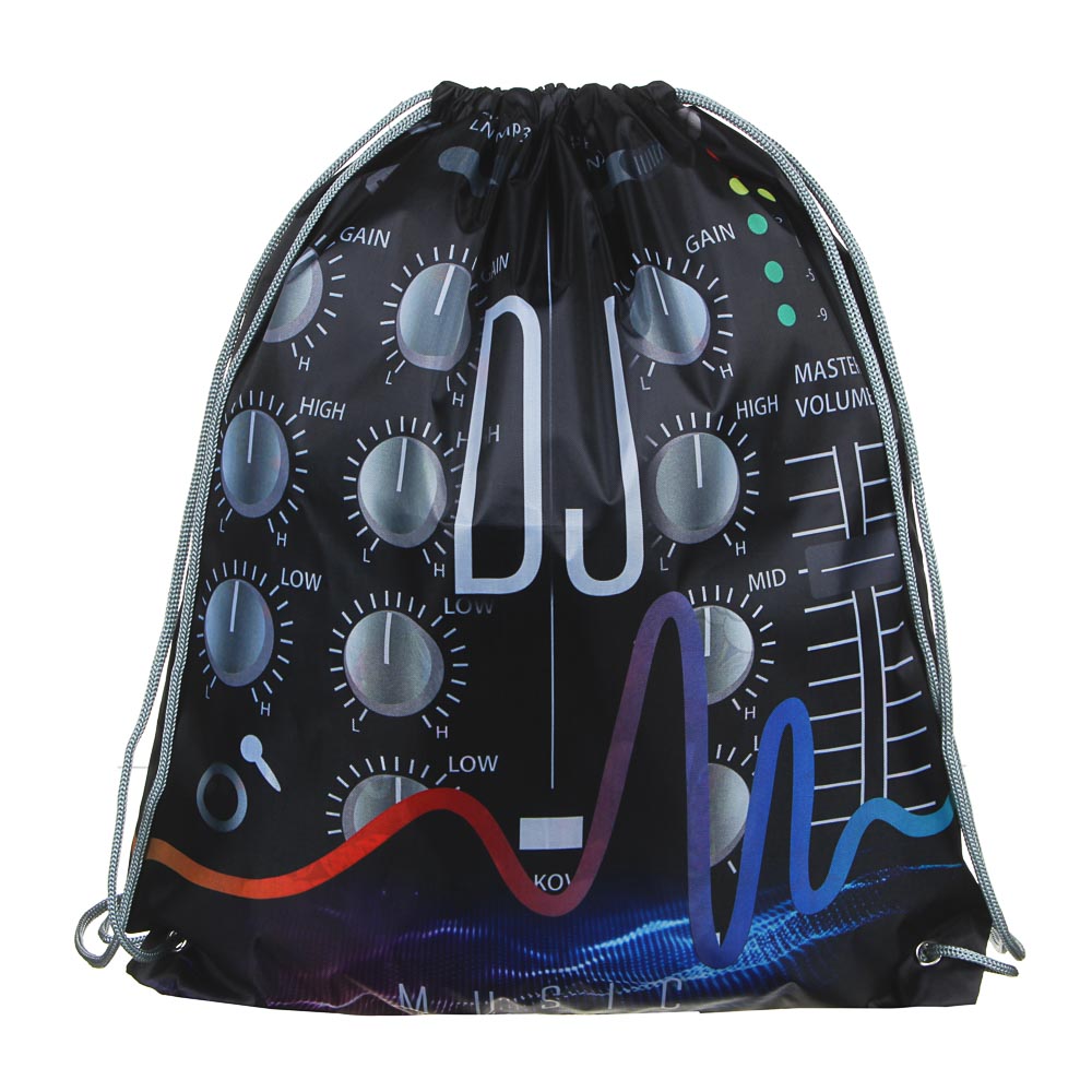 Мьюзик Хит Мешок для сменной обуви на завязках, увеличенный размер 40x47см, полиэстер, арт.№ 233-066