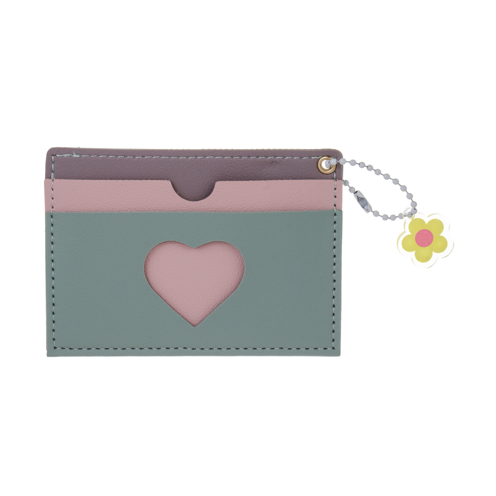 Кардхолдер с окном 3 отделения тм ЮL Sweet Heart, ПВХ, 10,5х7,5см, 4 цвета, С394-1Н, арт.№ 303-067