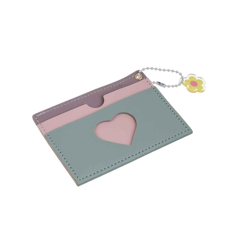 Кардхолдер с окном 3 отделения тм ЮL Sweet Heart, ПВХ, 10,5х7,5см, 4 цвета, С394-1Н, арт.№ 303-067