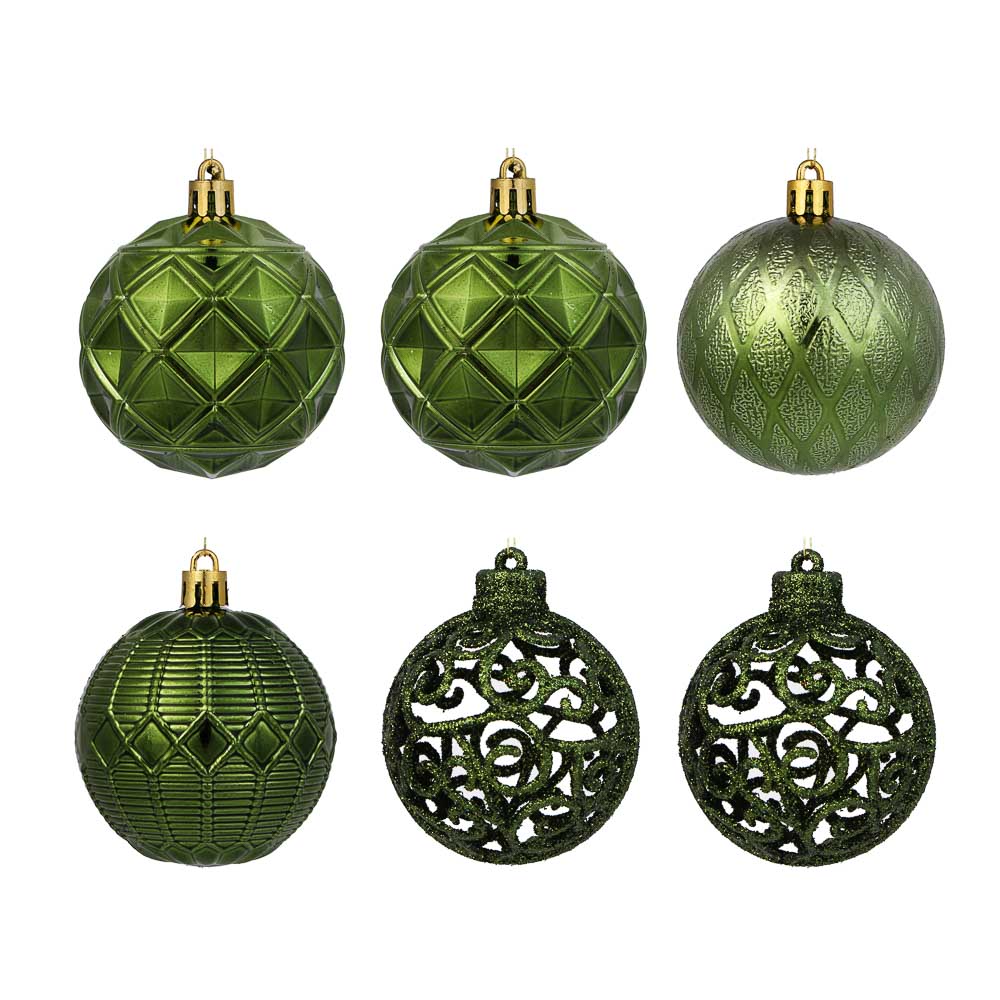 СНОУ БУМ Набор шаров 6 см, 6 шт, зеленый, 26-154, арт.№ 373-579