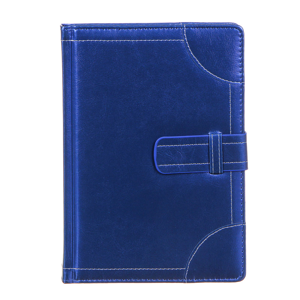 Ежедневник недатир."Брутал" А5, 320стр, тв.обл.с поролоном, накл.углы, прошивка, хлястик, ПУ, синий, арт.№ 572-068