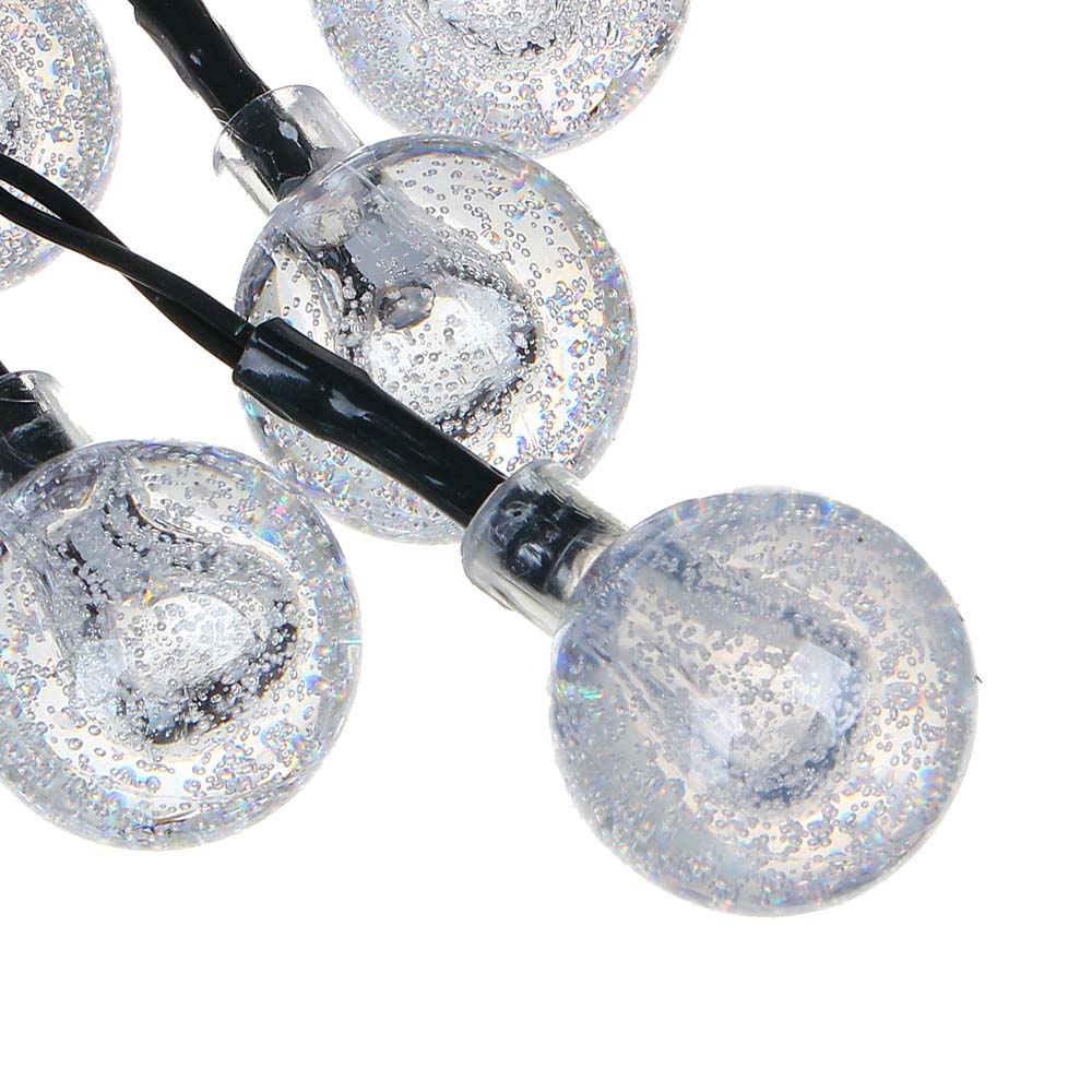 Гирлянда уличная шар на солнечной батарее 4 м INBLOOM, 10LED, свечение шампань, 2 режима, провод ПВХ зеленый, 600 мАч, арт.№ 185-063