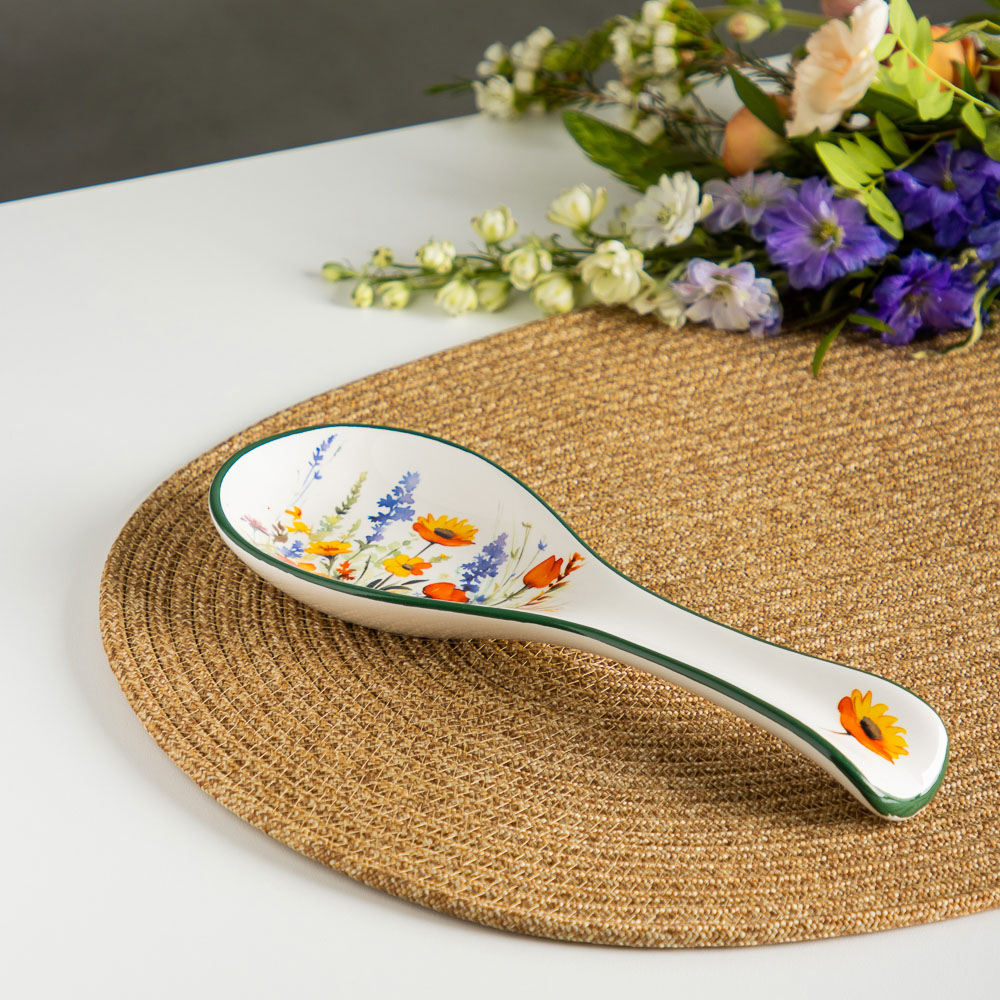 MILLIMI Полевые цветы Подставка для ложки, 24,5х9х2,5см, керамика, арт.№ 824-016