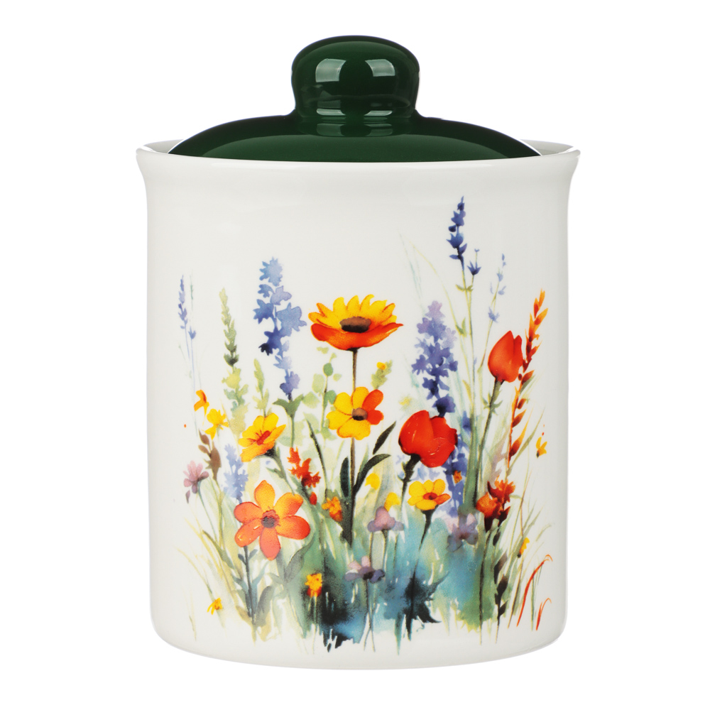 MILLIMI Полевые цветы Банка для хранения, 470мл, 9,5х13см, керамика, арт.№ 824-017