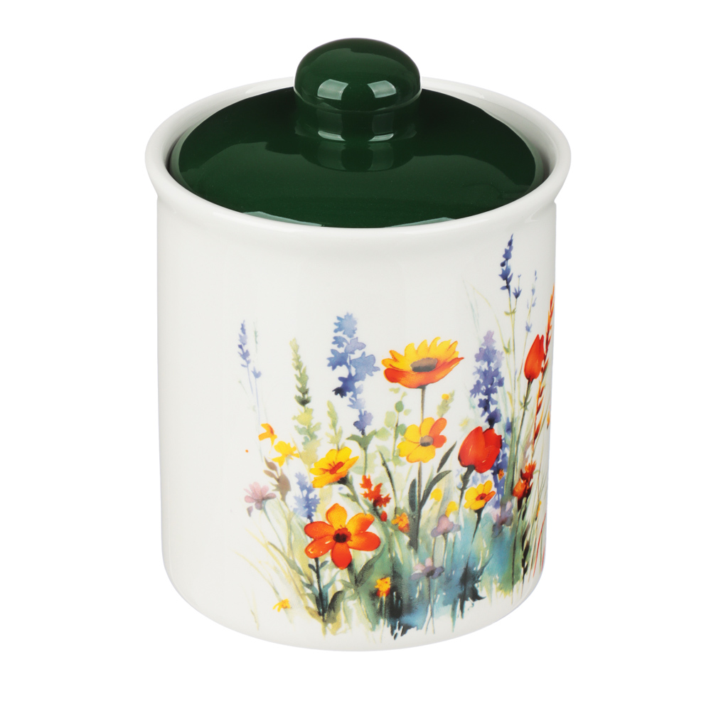 MILLIMI Полевые цветы Банка для хранения, 470мл, 9,5х13см, керамика, арт.№ 824-017
