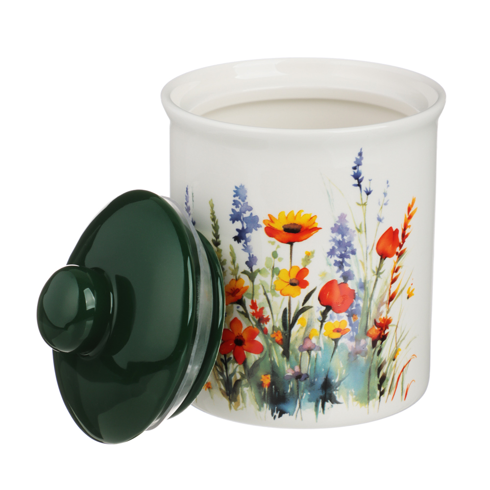 MILLIMI Полевые цветы Банка для хранения, 470мл, 9,5х13см, керамика, арт.№ 824-017