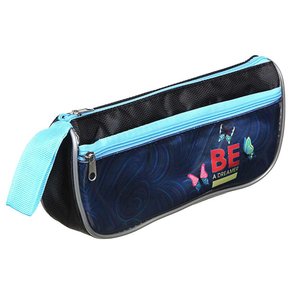 Вандер Флайт Пенал мягкий треугольный, 20х6х8см,ПЭ,1 карман вставка из голографич.иск.кожи с печатью, арт.№ 238-252