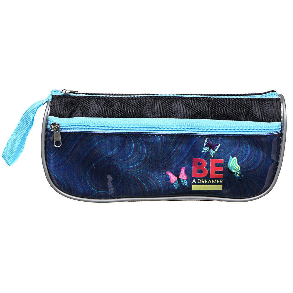 Вандер Флайт Пенал мягкий треугольный, 20х6х8см,ПЭ,1 карман вставка из голографич.иск.кожи с печатью, арт.№ 238-252