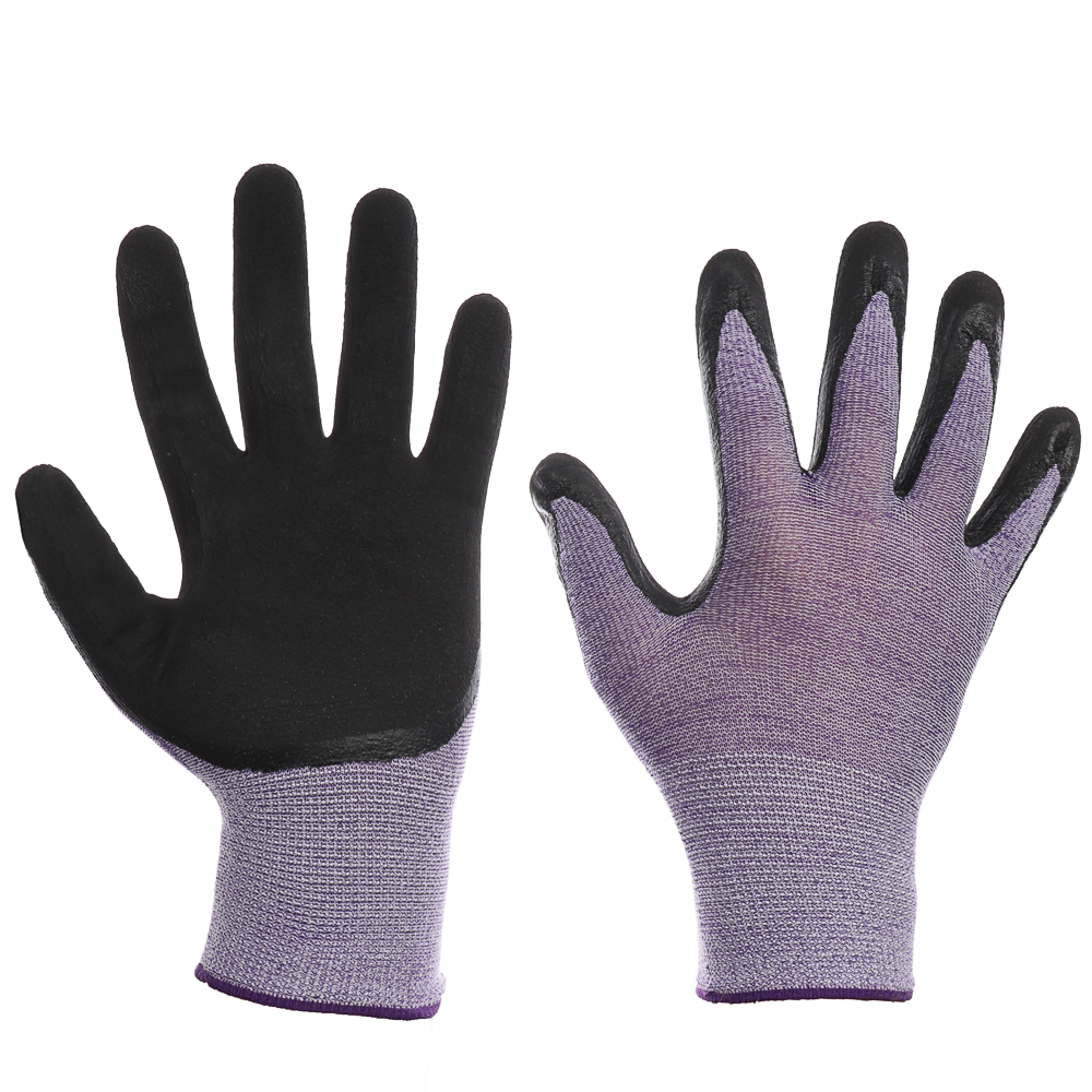 INBLOOM Перчатки садовые с латексным полуобливом, полиэстер,спандекс,р.9, 23см, 39г, арт.№ 180-014