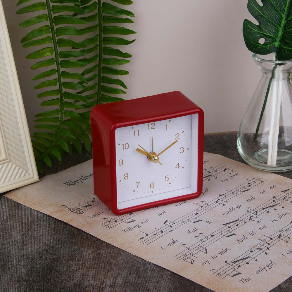 LADECOR CHRONO Будильник, 8,3x4x8,3 см, пластик, 1xAA, цвет красный, арт.№ 529-019