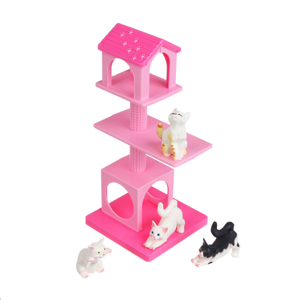 Игровой набор "Котя с аксессуарами", ABS, Н24, тм ИГРОЛЕНД, 3+, арт.№ 258-115