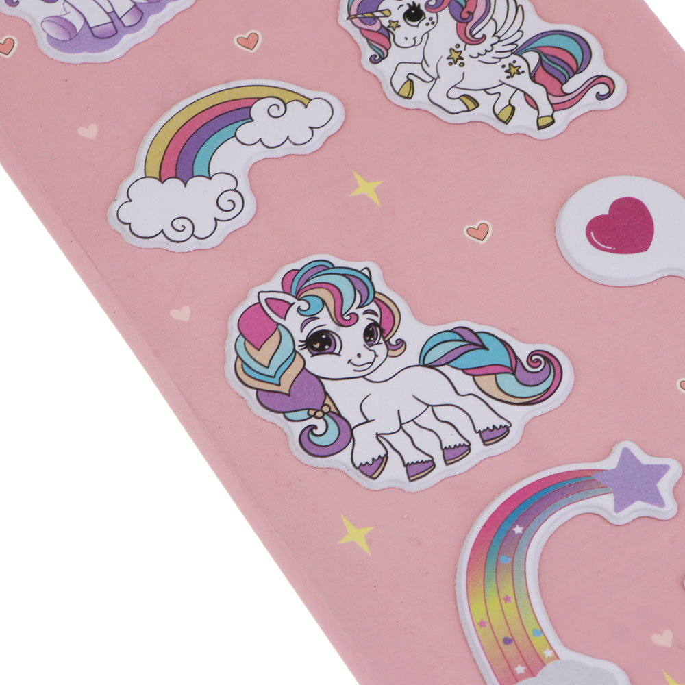 Наклейки пластиковые мягкие "Единорожка", 8,5х17,5см, арт.№ 557-104