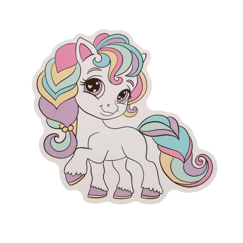 Наклейки "Единорожка", 15шт, 19х12см, ПВХ, арт.№ 557-105