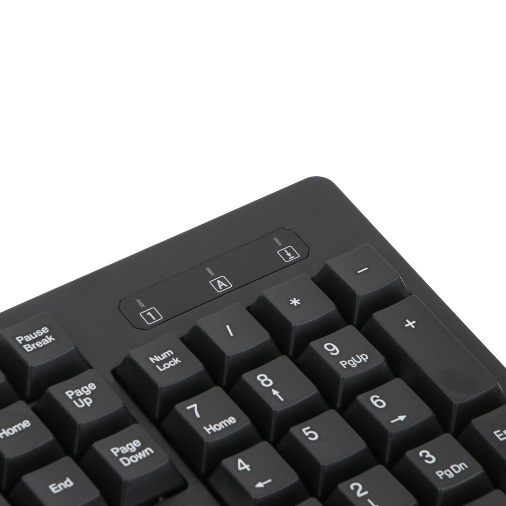 Клавиатура проводная BY PROMO, мембранная, 104кл., белая кириллица, USB, каб. 135см, черный, арт.№ 405-118