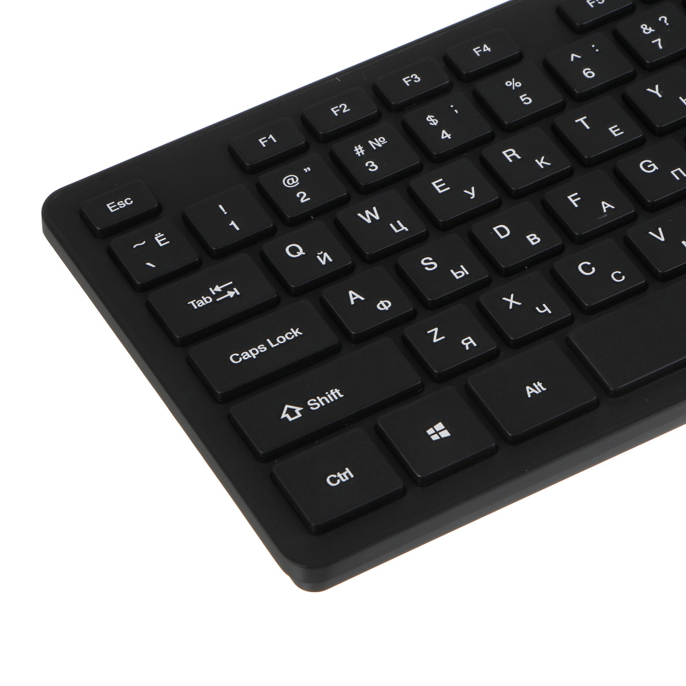 Набор беспроводная клавиатура и мышь BY Unikeys, 2.4GHz,4D, 104 кл., 1600DPI, 1xАА и 1xААА, чёрный, арт.№ 405-119