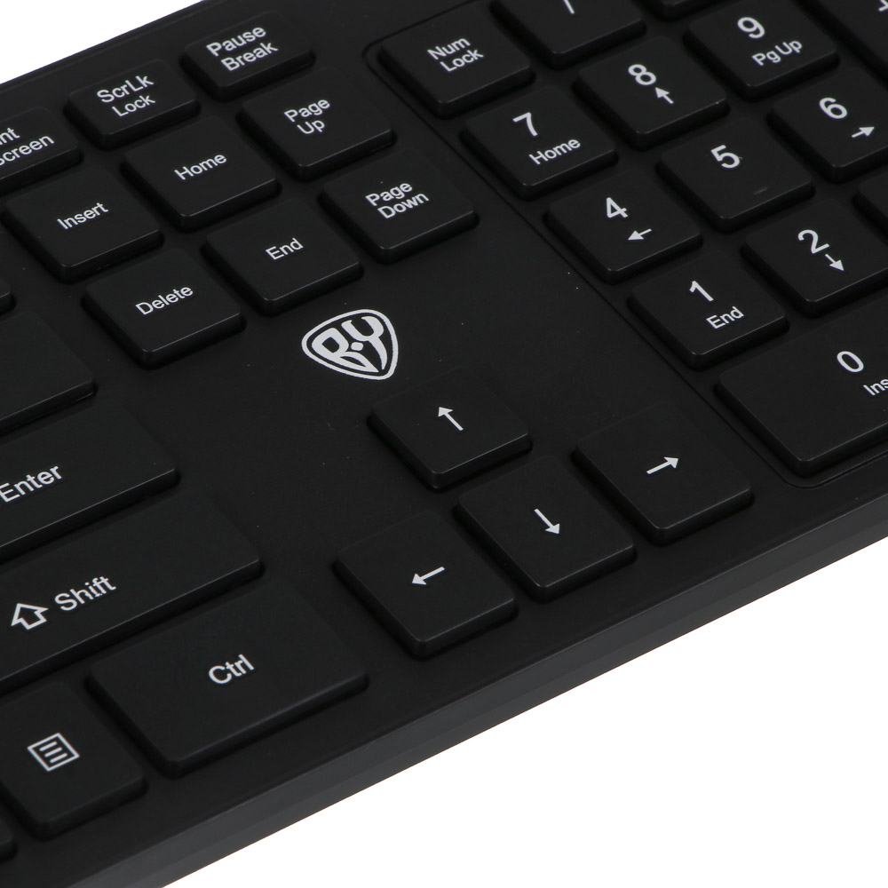 Набор беспроводная клавиатура и мышь BY Unikeys, 2.4GHz,4D, 104 кл., 1600DPI, 1xАА и 1xААА, чёрный, арт.№ 405-119
