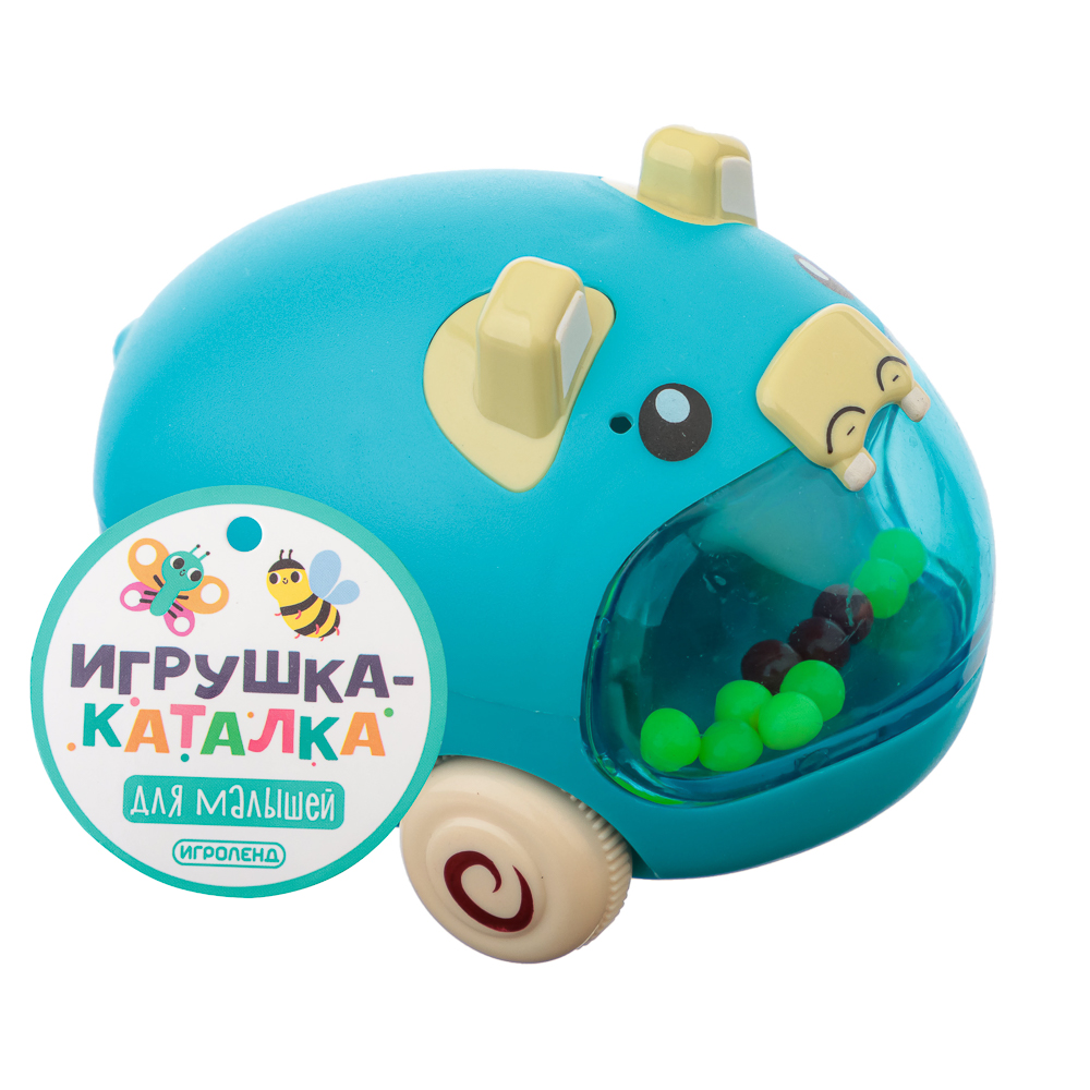 ИГРОЛЕНД Игрушка для малыша каталка "Зверята", 31х9х29см, ABS, 6 дизайнов, арт.№ 866-002