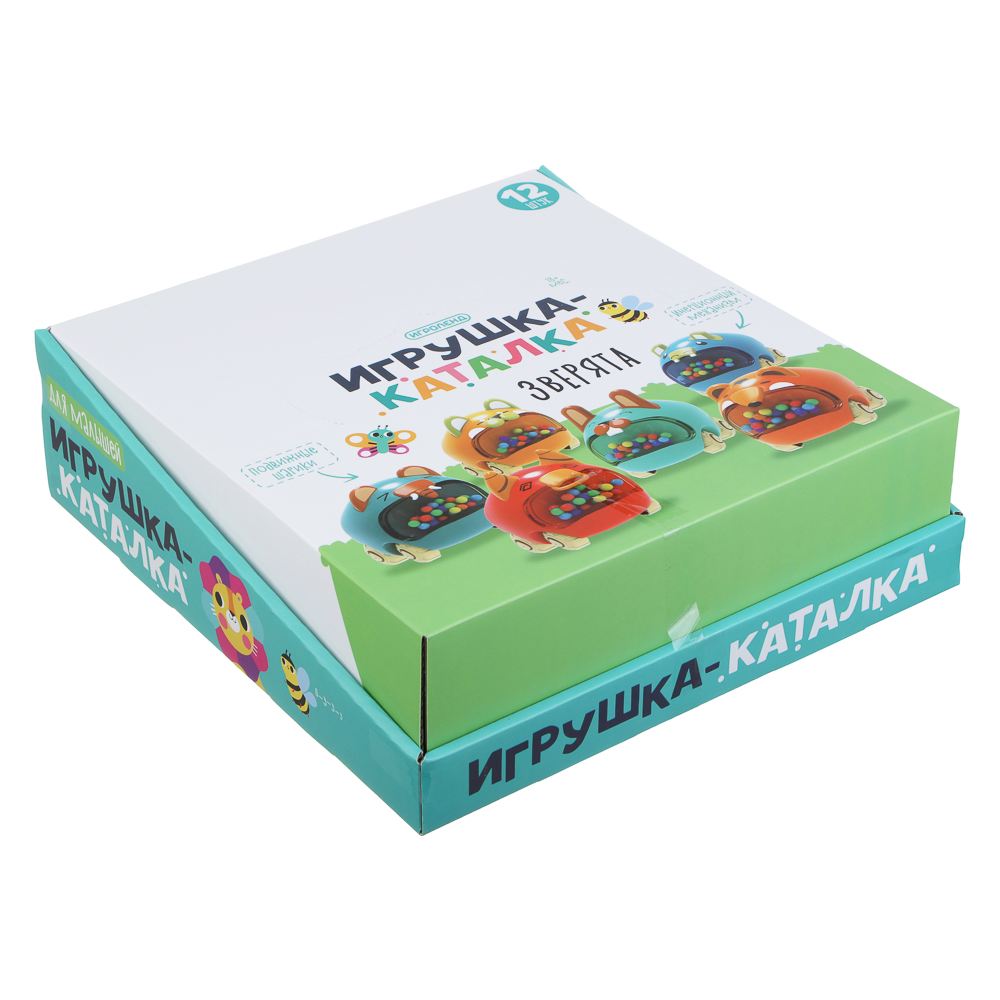 ИГРОЛЕНД Игрушка для малыша каталка "Зверята", 31х9х29см, ABS, 6 дизайнов, арт.№ 866-002