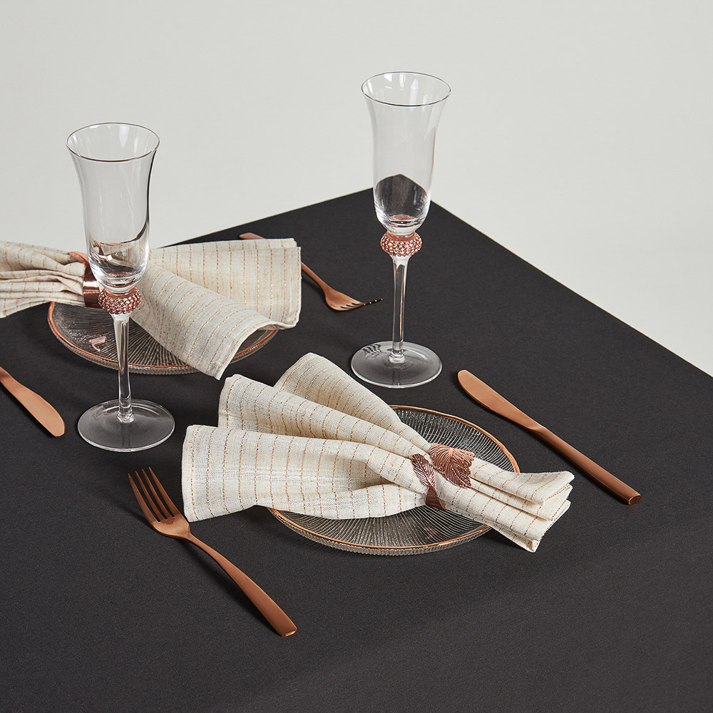 BY COLLECTION White Line Салфетка сервировочная, 2шт в комплекте, 40х40см, 85% полиэстер, 15% лен, арт.№ 488-109