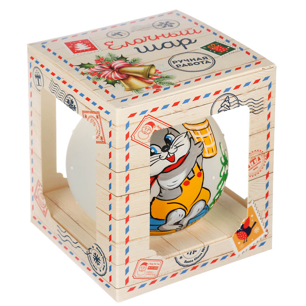 СНОУ БУМ Шар ручной работы "Символ года 2023", 100 мм, стекло, арт.№ 368-093