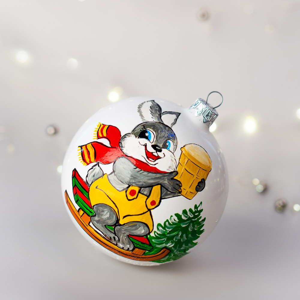 СНОУ БУМ Шар ручной работы "Символ года 2023", 100 мм, стекло, арт.№ 368-093